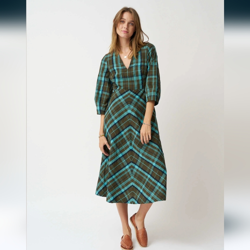 TOAST Astrid check seersucker dress. UK 6, US 2.